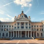 A Hofburg császári palota látképe Bécsben, történelmi építészet
