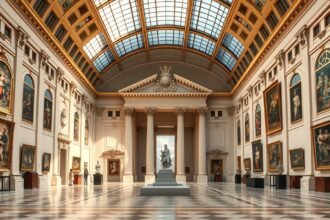 A Bécsi Művészettörténeti Múzeum belső terme, csodás festményekkel.