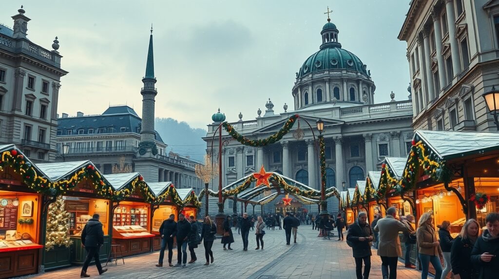 Bécsi karácsonyi vásár a város történelmi központjában