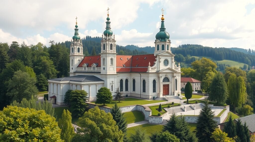 A Mariatrost bazilika Graz városában, barokk építészettel