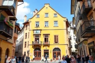 Mozart szülőháza a Getreidegassén Salzburgban