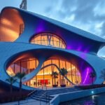 A futurisztikus Musée des Confluences épülete Lyonban, lenyűgöző designnal.