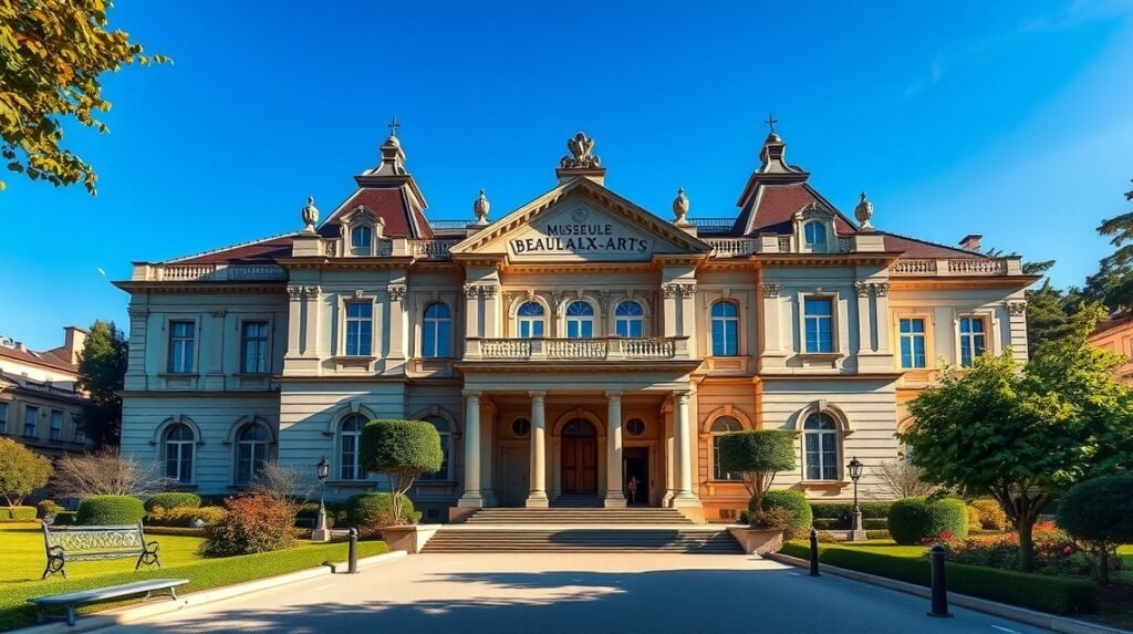 A Szépművészeti Múzeum épülete Lyonban, gyönyörű kerttel