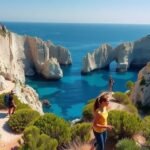 Túra a Calanques Nemzeti Park szikláinál Marseille közelében.