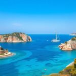 Gyönyörű kilátás a Frioul-szigetek tengerpartjára Marseille közelében.