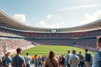 Nézők az Orange Vélodrome stadionban Marseille-ben, meccs előtt.