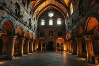 Az Abbaye Saint-Victor belső tere, Marseille történelmi kolostora.