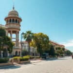 A Promenade du Peyrou Montpellier városában, a víztorony mellett.