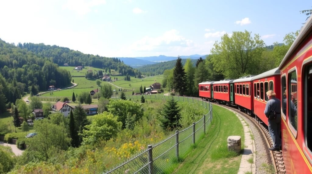 Kisvasút a Mátrában gyönyörű tájban.