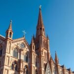 A Saint-Sernin-bazilika román stílusú épülete Toulouse-ban