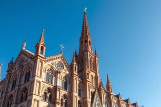 A Saint-Sernin-bazilika román stílusú épülete Toulouse-ban