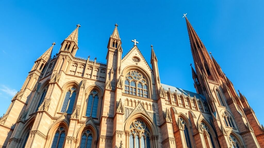 Saint-Étienne-katedrális részletei a Toulouse-i égen