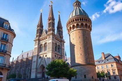 A Szent András-katedrális és a Pey-Berland torony Bordeaux-ban
