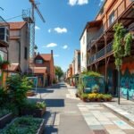 Bordeaux alternatív negyedének utcai művészettel díszített része.