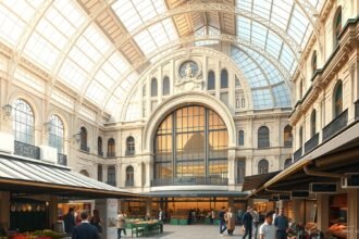 19. századi csarnok, La Rochelle piac, helyi finomságokkal