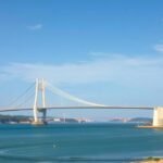 La Rochelle híd az Île de Ré szigetére vezető panorámával.