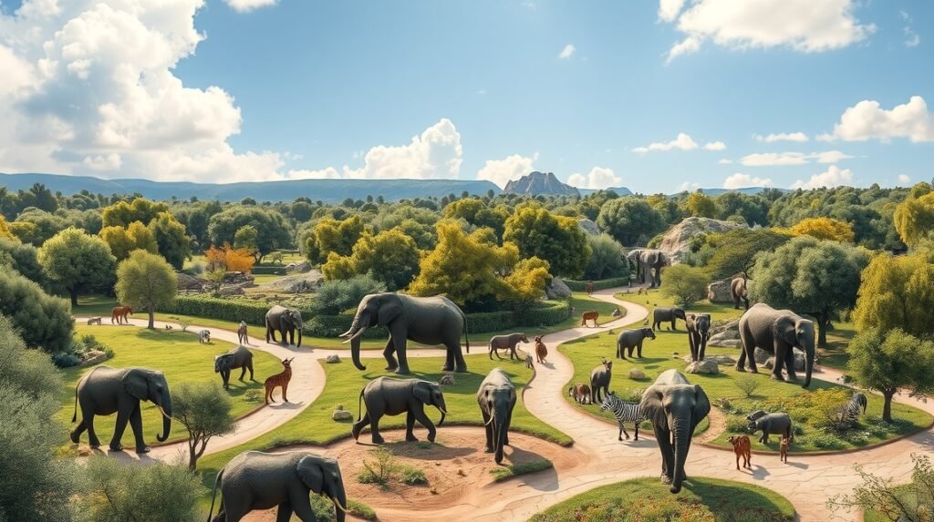 Afrikai állatok a Valenciához közeli Bioparc állatkertben