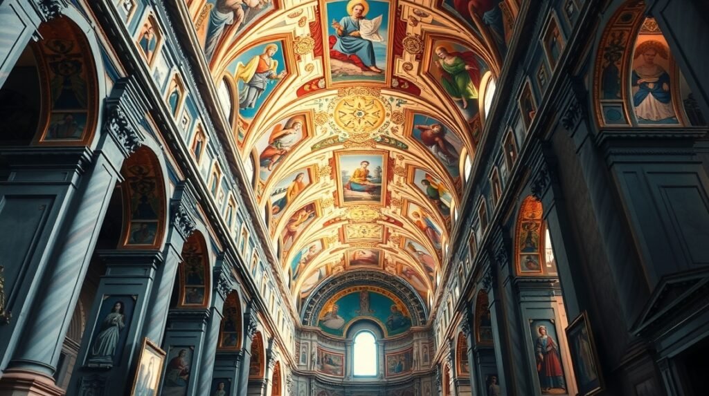 A Szent Miklós-templom freskói Valencia városában.