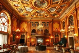 A díszes Real Casino de Murcia belső tere elegáns részletekkel.