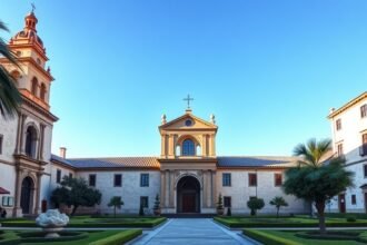 Santa Clara la Real kolostormúzeum belső udvara Murcia városában Spanyolországban.