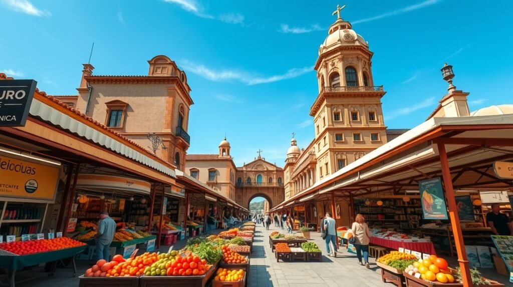 A Mercado de Verónicas vásárcsarnok Murcia szívében, friss helyi alapanyagokkal.