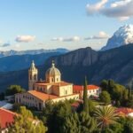 A Fuensanta szentély a hegyek között Murcia környékén