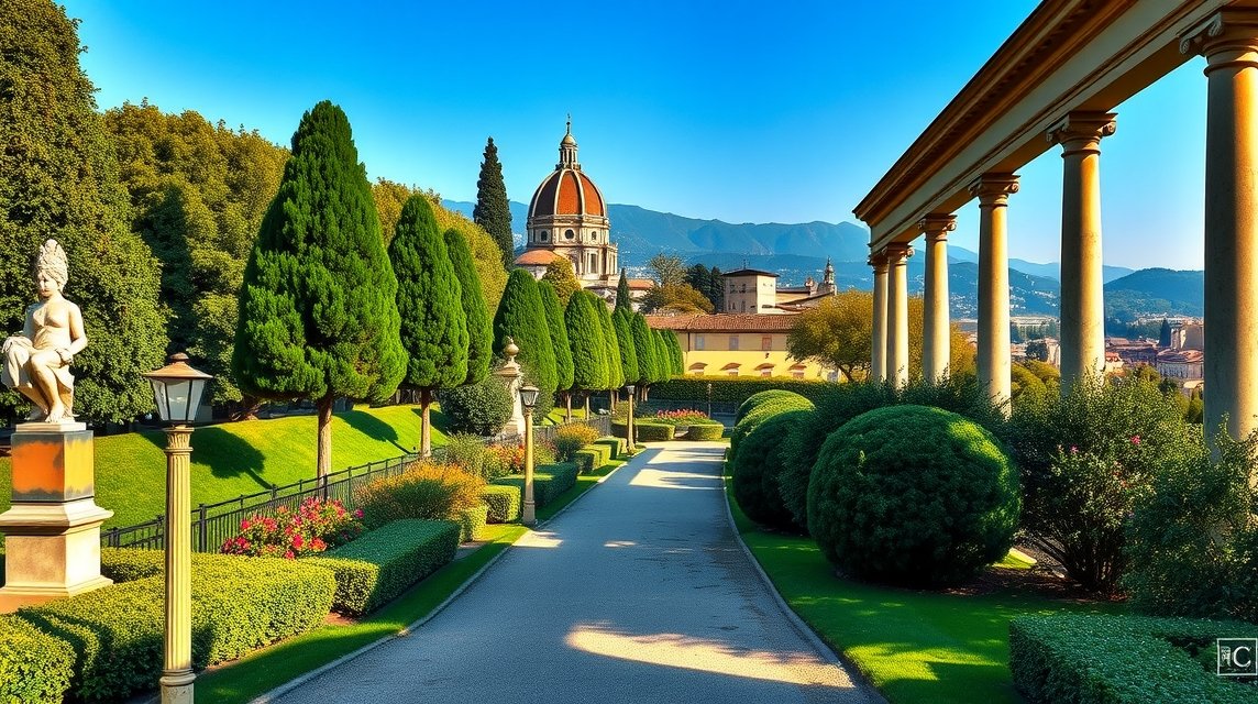 Boboli-kert séta Firenze zöld szívében díszszobrokkal és panorámával