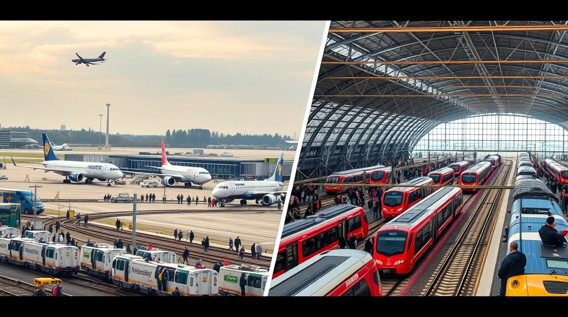 Frankfurt közlekedés - A hatalmas repülőtér és a pályaudvar 1 Frankfurt repülőtér és pályaudvar, a város közlekedésének központjai.