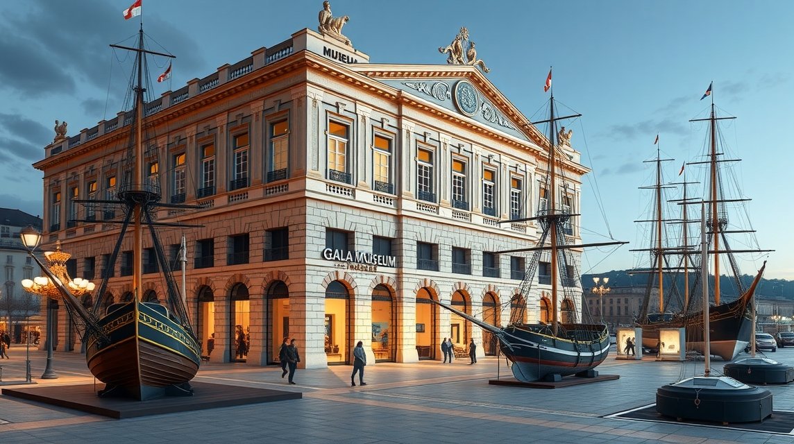 Genova látnivalók - Galata Tengerészeti Múzeum 1 Galata Tengerészeti Múzeum Genovában, gyönyörű hajómodellekkel.