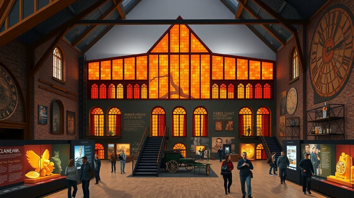 Borostyán Múzeum belső tér a Nagy Malomban Gdańskban