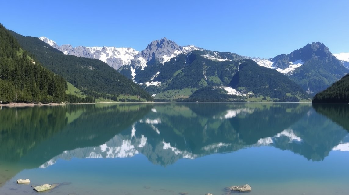 A Gosau-tavak varázsa: Tükörsima víz és gleccserek a Salzkammergut régióban 1 Gosau-tavak gleccserekkel és tükörsima vízfelszínnel