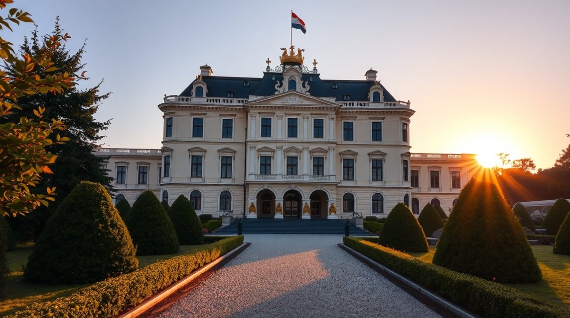 Grassalkovich-kastély, Pozsony Elnöki Palotája naplementében