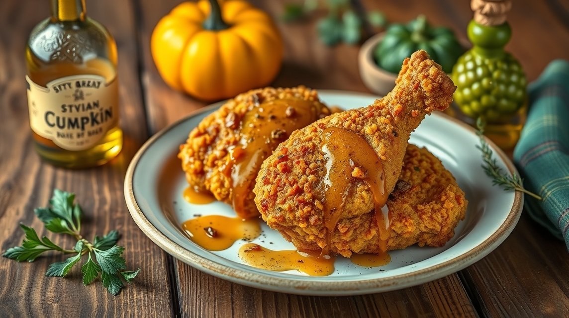 Ropogós rántott csirke osztrák tökmagolajjal és fűszerekkel