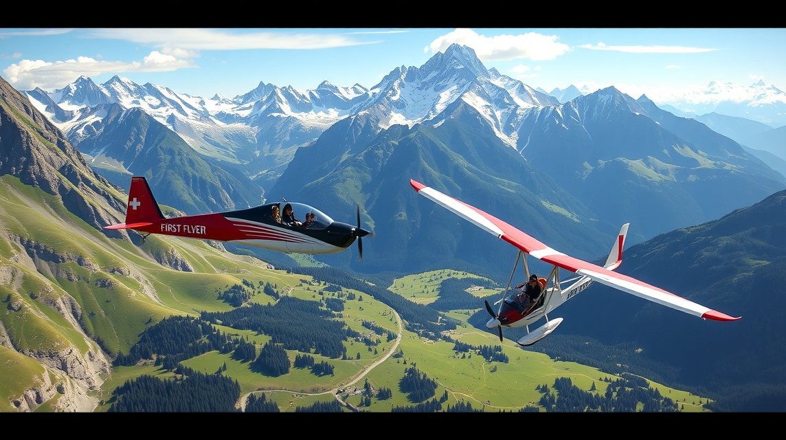 Repülés Grindelwald felett a First Flyer és Glider élményekkel.