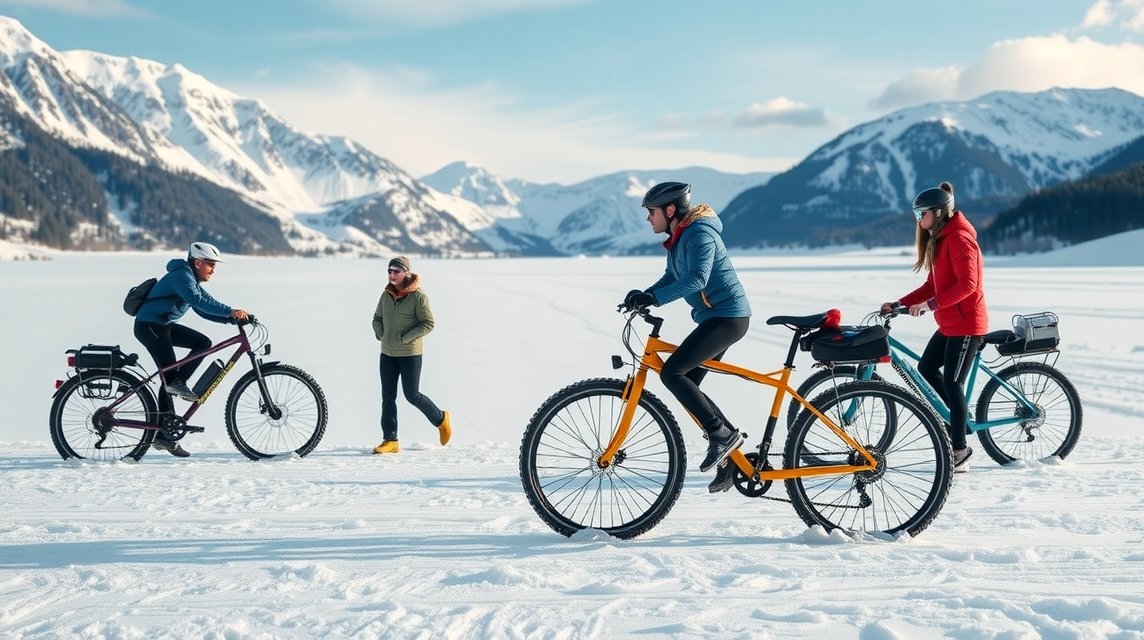 Hókerékpározás Grindelwaldban lélegzetelállító hegyek között.