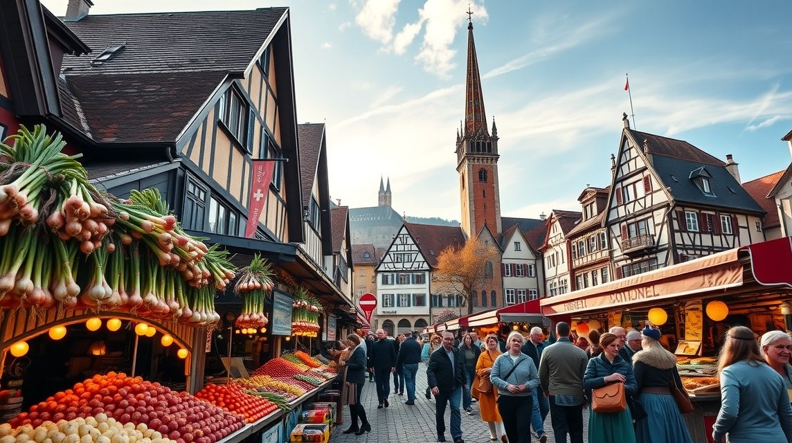 Hagymavásár, Bern: gazdag kínálat és helyi kézművesek