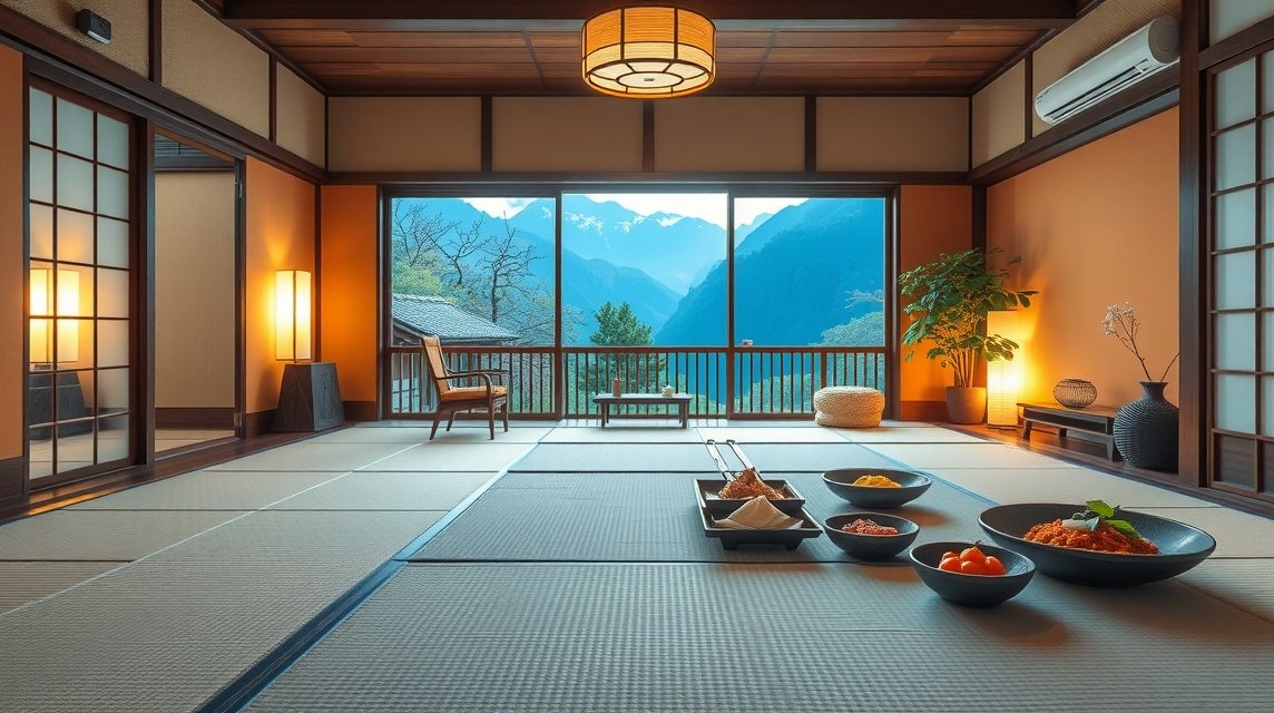 Hakone szállás - Ryokan élmény és kaiseki vacsora 1 Tradicionális ryokan szoba kaiseki vacsorával Hakone-ban