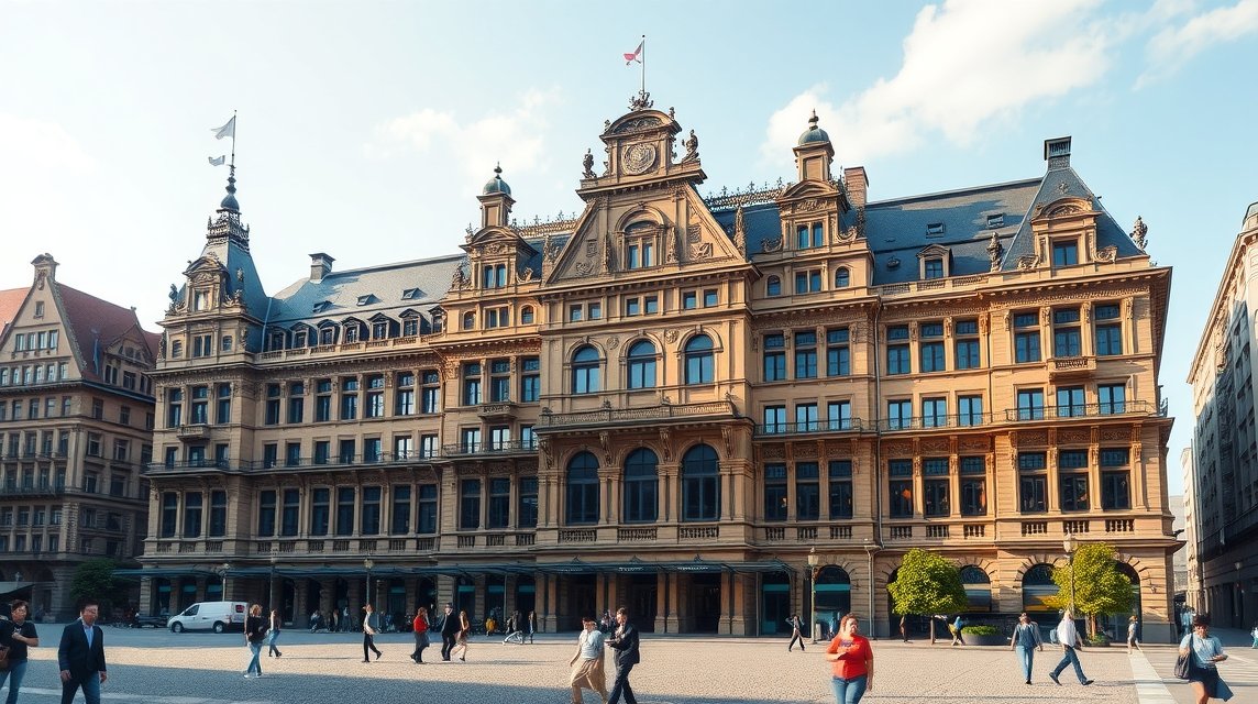 Hamburg neoreneszánsz Városháza impozáns homlokzatának képe