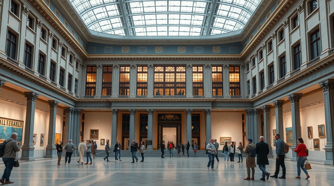 Hamburgi Kunsthalle művészeti kiállítóterem látogatók között