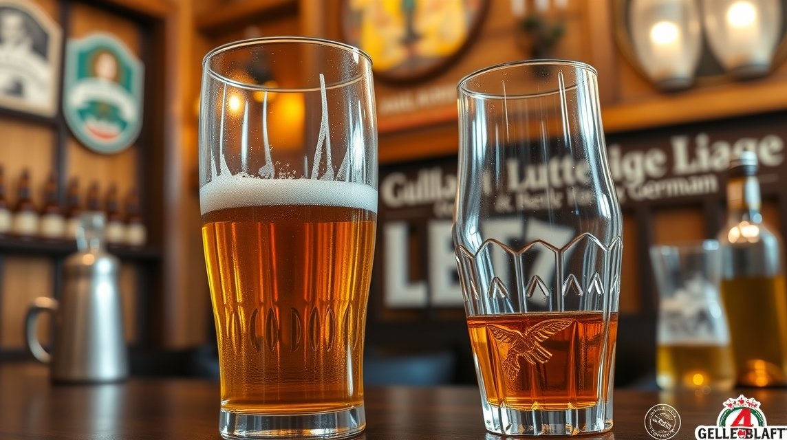 Két pohár helyi ital Hannoverben, a Lüttje Lage hagyománya szerint