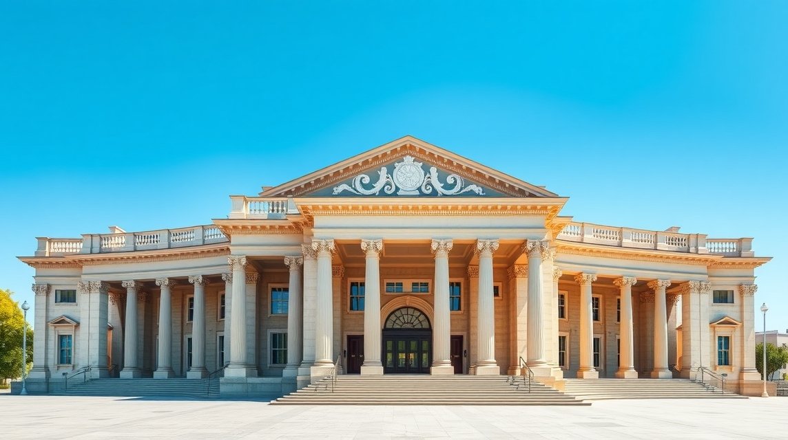 Hannover klasszicista Operaház lenyűgöző homlokzata a város szívében.