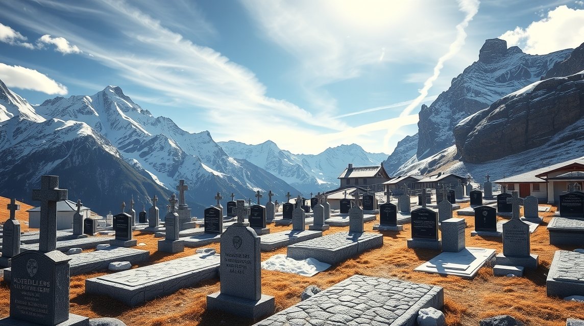 A Hegymászók temetője Zermattban, a svájci Alpokban.
