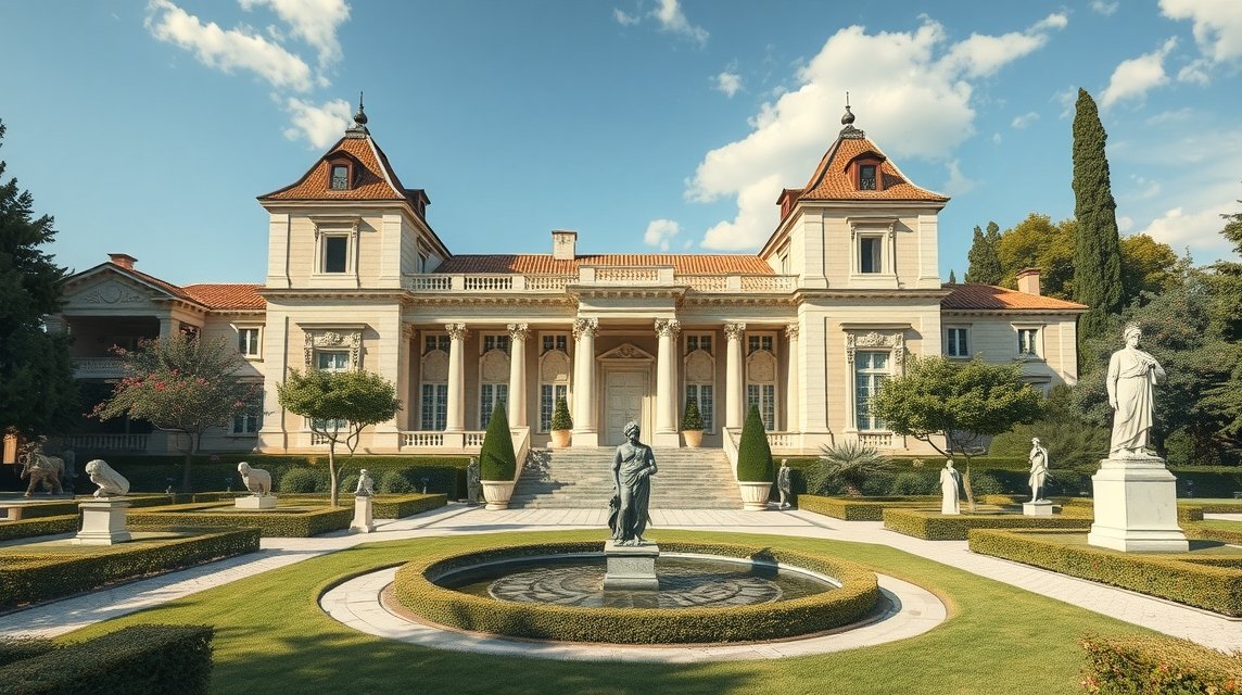 Ivan Meštrović Galéria épülete gyönyörű kerttel és szobrokkal