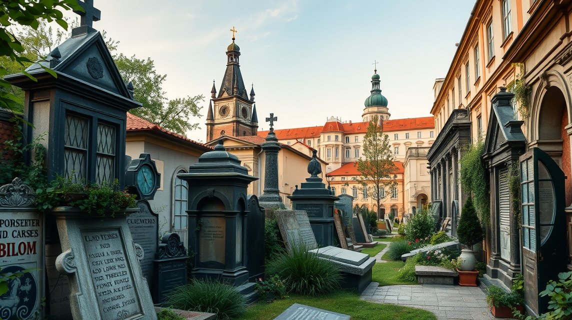 Josefov régi temető, Prága történelmi zsidó negyedében.