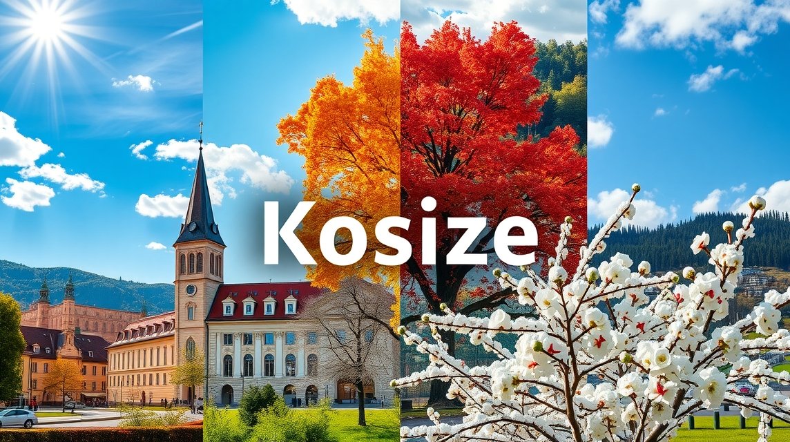 Kassa különböző évszakokban – napsütés, ősz, tél és tavasz