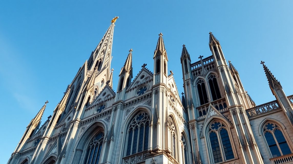 A Szent Erzsébet-dóm gótikus építészete Kassa városában.