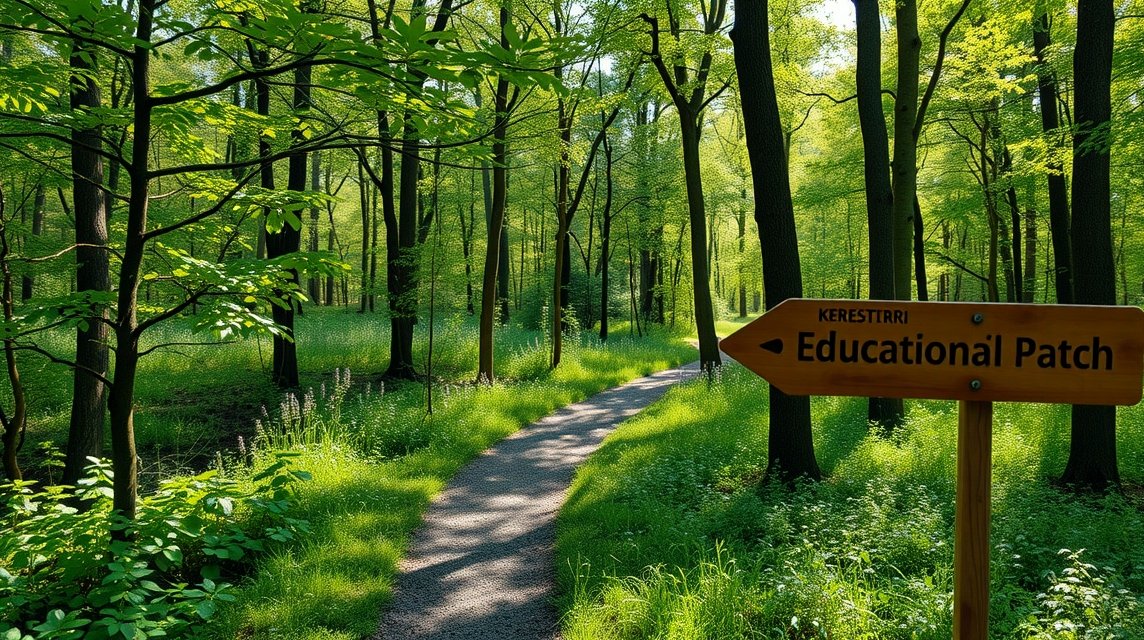 Keresztúri-erdő tanösvény, gyönyörű zöld erdőben