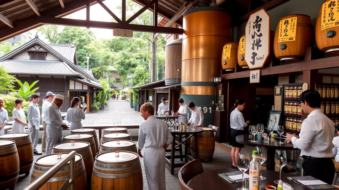 Tradicionális szakéfőzde látogatás Kóbeban, Nada negyedben