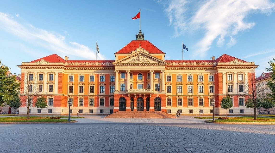 A Marosvásárhelyi közigazgatási palota impozáns homlokzata