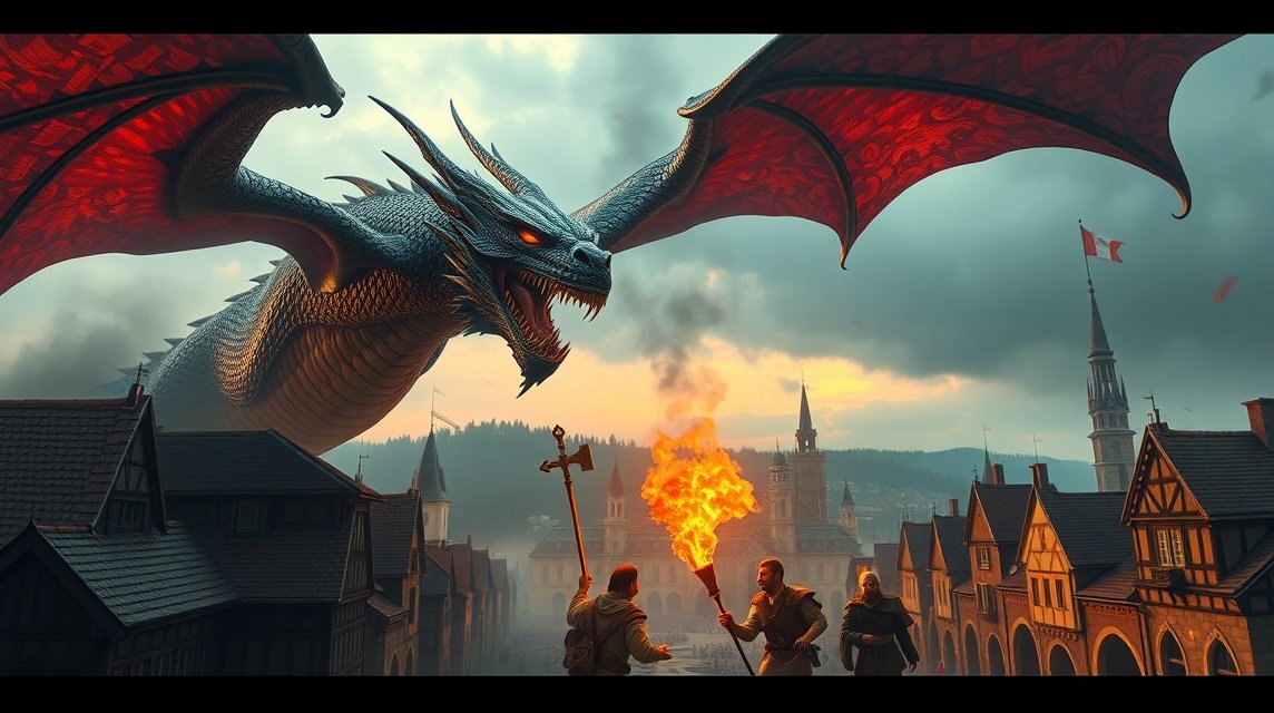 A Waweli sárkány legendáját ábrázoló jelenet Krakkóban.